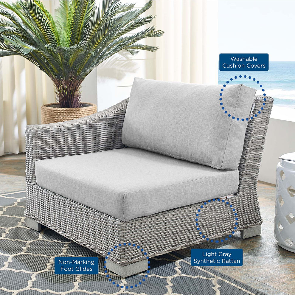Modway Conway Sunbrella® Outdoor Patio Wicker Rattan Left-Arm Chair - EEI-3975 | Outdoor Sofas, Loveseats & Sectionals | Modishstore - 8