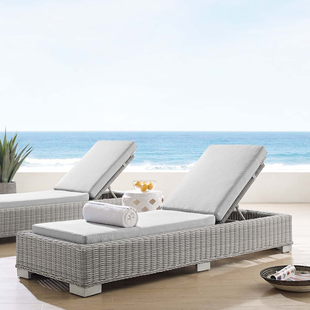 Modway Conway Sunbrella® Outdoor Patio Wicker Rattan Chaise Lounge - EEI-3978 | Outdoor Recliners & Lounge Chairs | Modishstore - 1