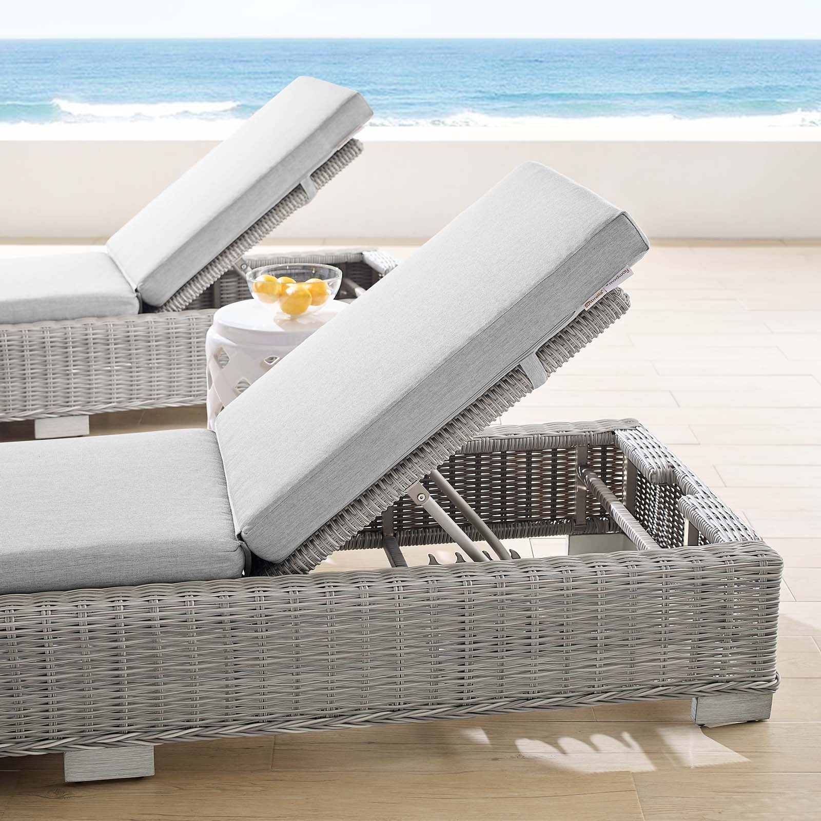 Modway Conway Sunbrella® Outdoor Patio Wicker Rattan Chaise Lounge - EEI-3978 | Outdoor Recliners & Lounge Chairs | Modishstore - 2