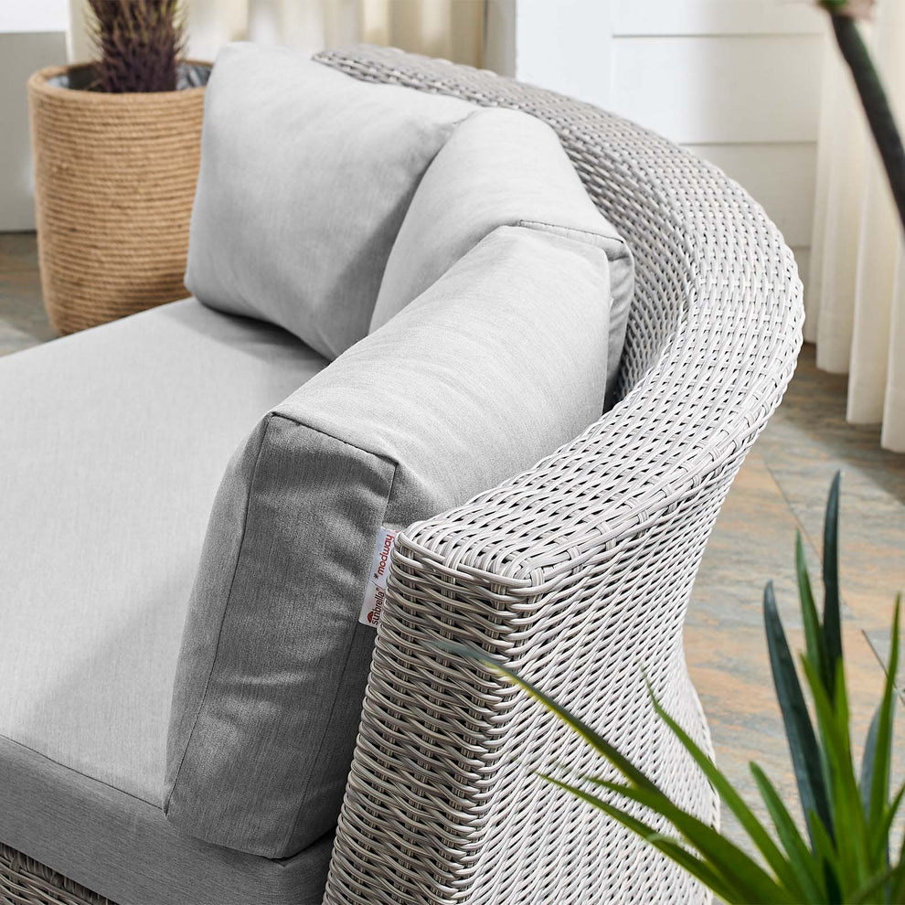 Modway Conway Sunbrella® Outdoor Patio Wicker Rattan Round Corner Chair - EEI-3979 | Outdoor Sofas, Loveseats & Sectionals | Modishstore - 2