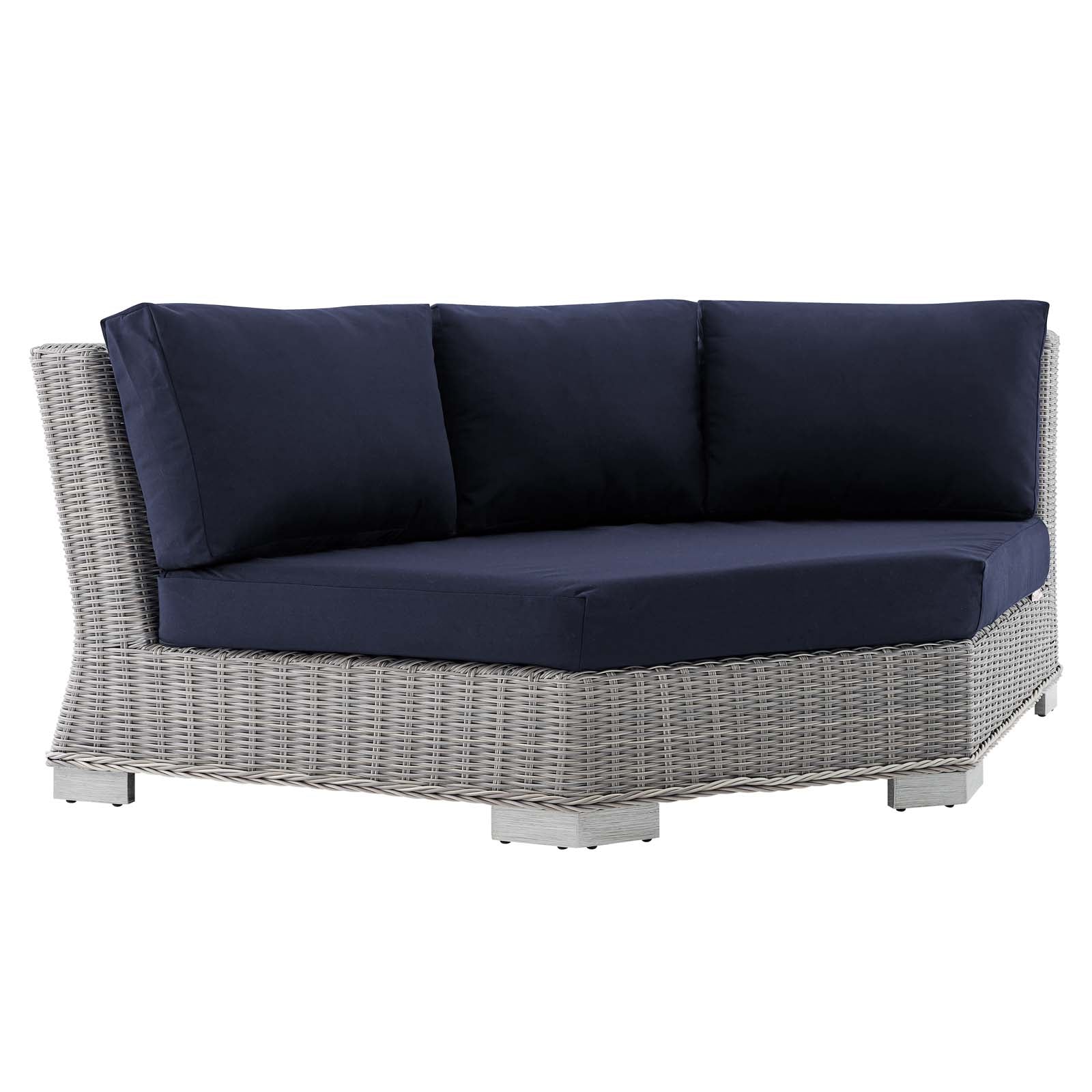 Modway Conway Sunbrella® Outdoor Patio Wicker Rattan Round Corner Chair | Chairs & Recliners | Modishstore-9