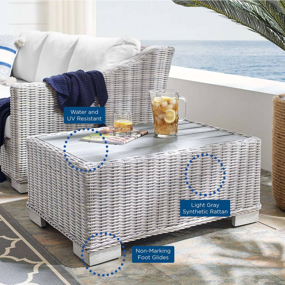 Modway Conway 32" Outdoor Patio Wicker Rattan Coffee Table - EEI-3981 | Outdoor Tables | Modishstore - 7