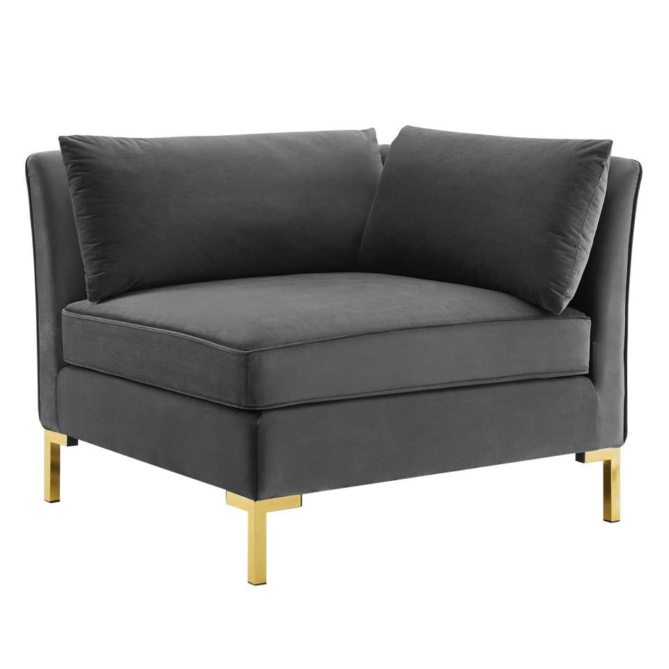 Modway Ardent Performance Velvet Sectional Sofa Corner Chair | Sofas | Modishstore-4