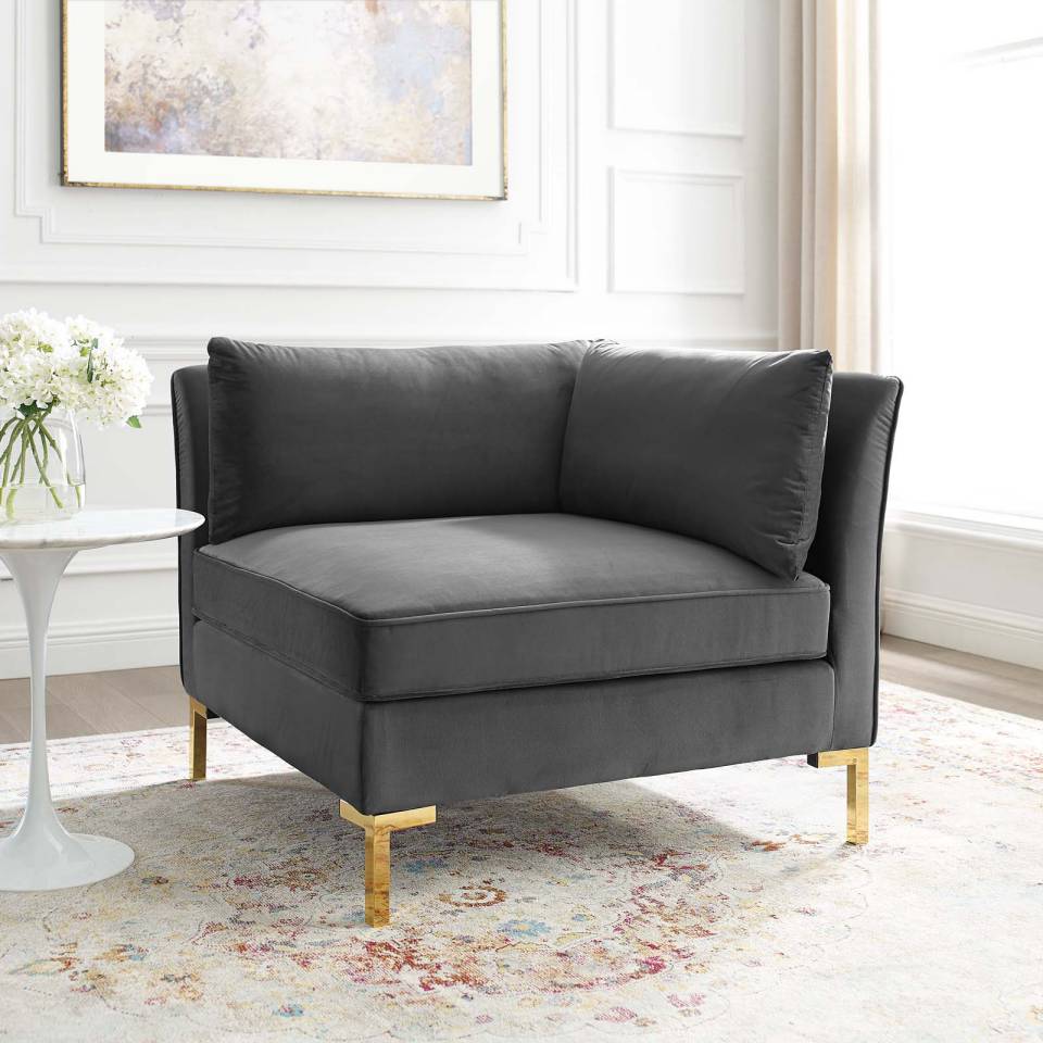 Modway Ardent Performance Velvet Sectional Sofa Corner Chair - EEI-3985 | Sectional | Modishstore - 1