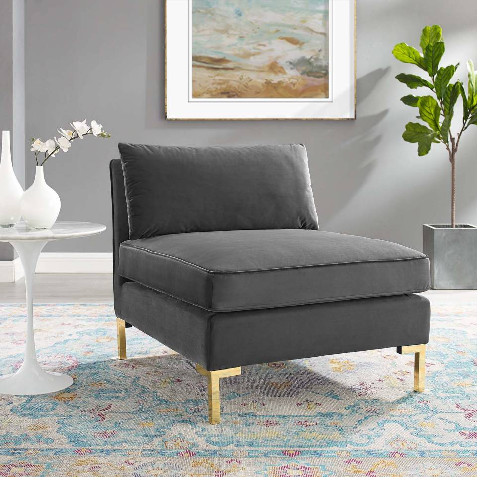 Modway Ardent Performance Velvet Armless Chair - EEI-3986 | Lounge Chairs | Modishstore - 1