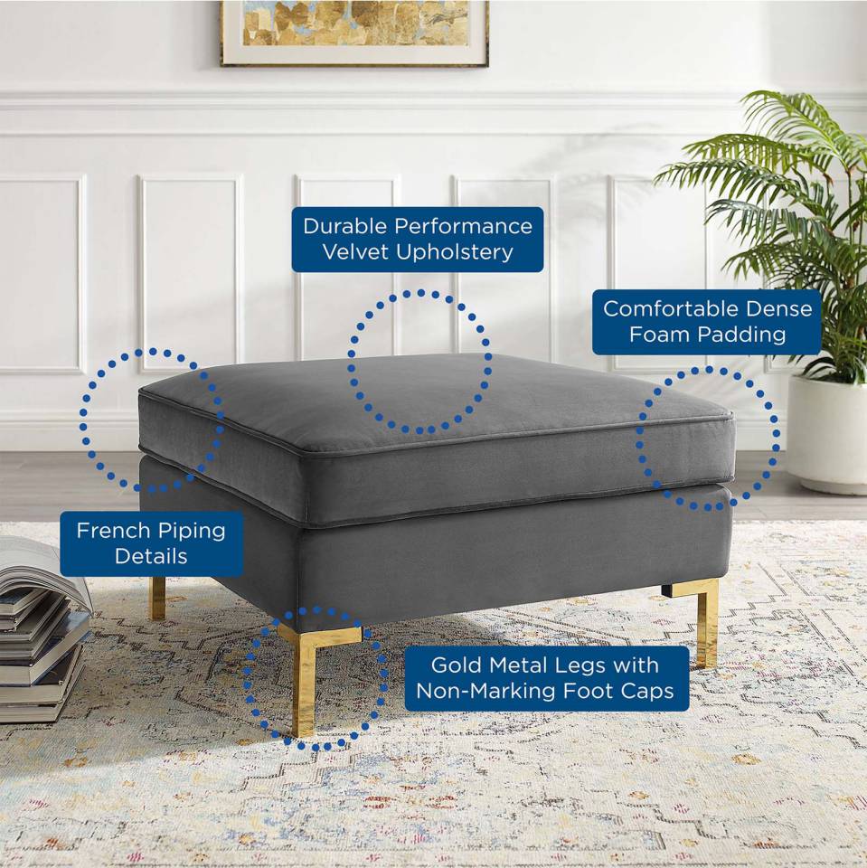 Modway Ardent Performance Velvet Ottoman - EEI-3987 | Ottomans | Modishstore - 5