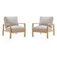 Orlean Outdoor Patio Eucalyptus Wood Lounge Armchair Set of 2 By Modway - EEI-3993 | Outdoor Chairs | Modishstore - 2