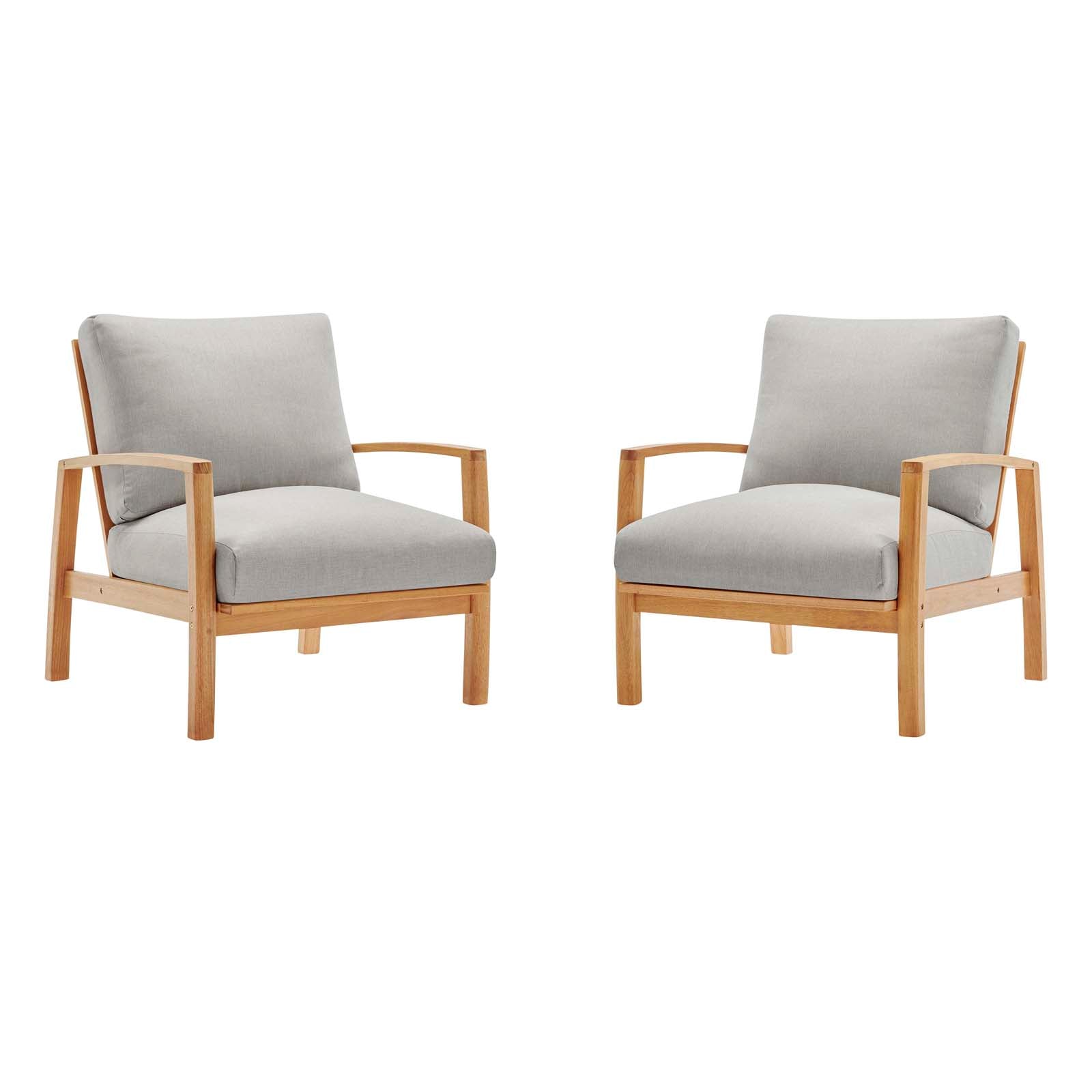Orlean Outdoor Patio Eucalyptus Wood Lounge Armchair Set of 2 By Modway - EEI-3993 | Outdoor Chairs | Modishstore - 2