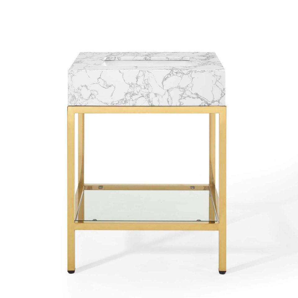 Modway Kingsley 26" Gold Stainless Steel Bathroom Vanity - EEI-3995 | Bathroom Accessories | Modishstore - 5