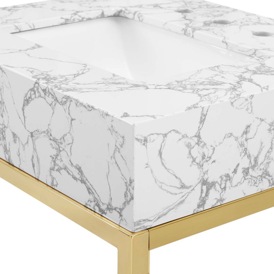 Modway Kingsley 26" Gold Stainless Steel Bathroom Vanity - EEI-3995 | Bathroom Accessories | Modishstore - 7