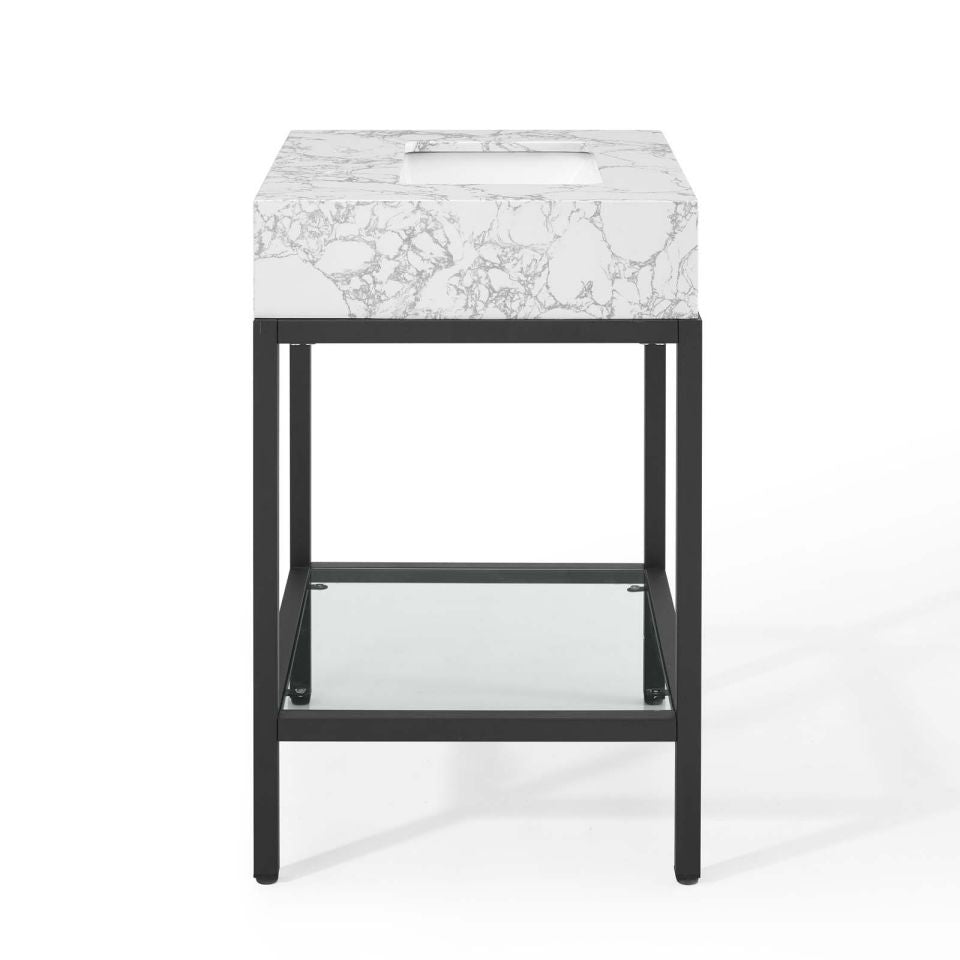 Modway Kingsley 26" Black Stainless Steel Bathroom Vanity - EEI-3996 | Bathroom Accessories | Modishstore - 3