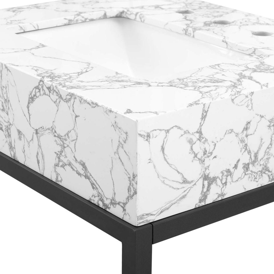 Modway Kingsley 26" Black Stainless Steel Bathroom Vanity - EEI-3996 | Bathroom Accessories | Modishstore - 7