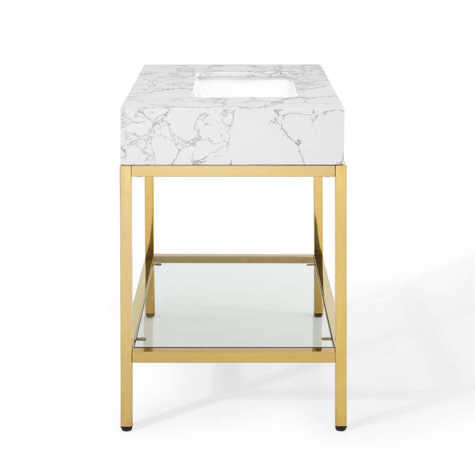 Modway Kingsley 36" Gold Stainless Steel Bathroom Vanity - EEI-3997 | Bathroom Accessories | Modishstore - 3