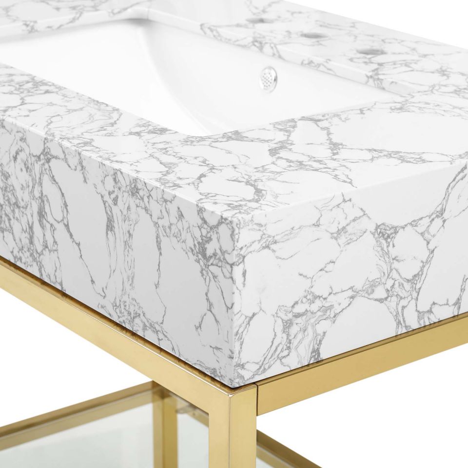 Modway Kingsley 36" Gold Stainless Steel Bathroom Vanity - EEI-3997 | Bathroom Accessories | Modishstore - 7