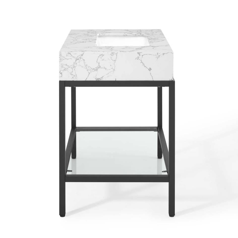 Modway Kingsley 36" Black Stainless Steel Bathroom Vanity - EEI-3998 | Bathroom Accessories | Modishstore - 3