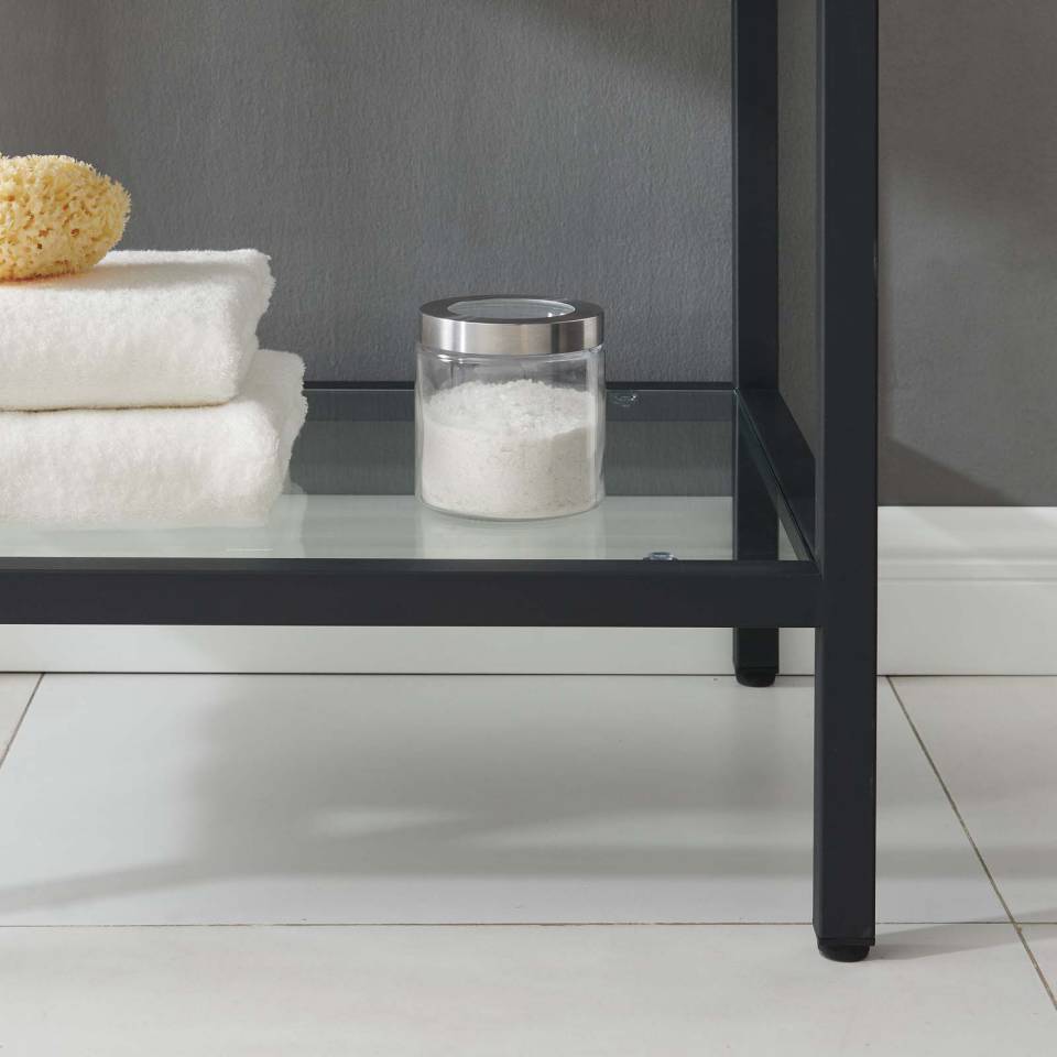 Modway Kingsley 36" Black Stainless Steel Bathroom Vanity | Bathroom Accessories | Modishstore-9