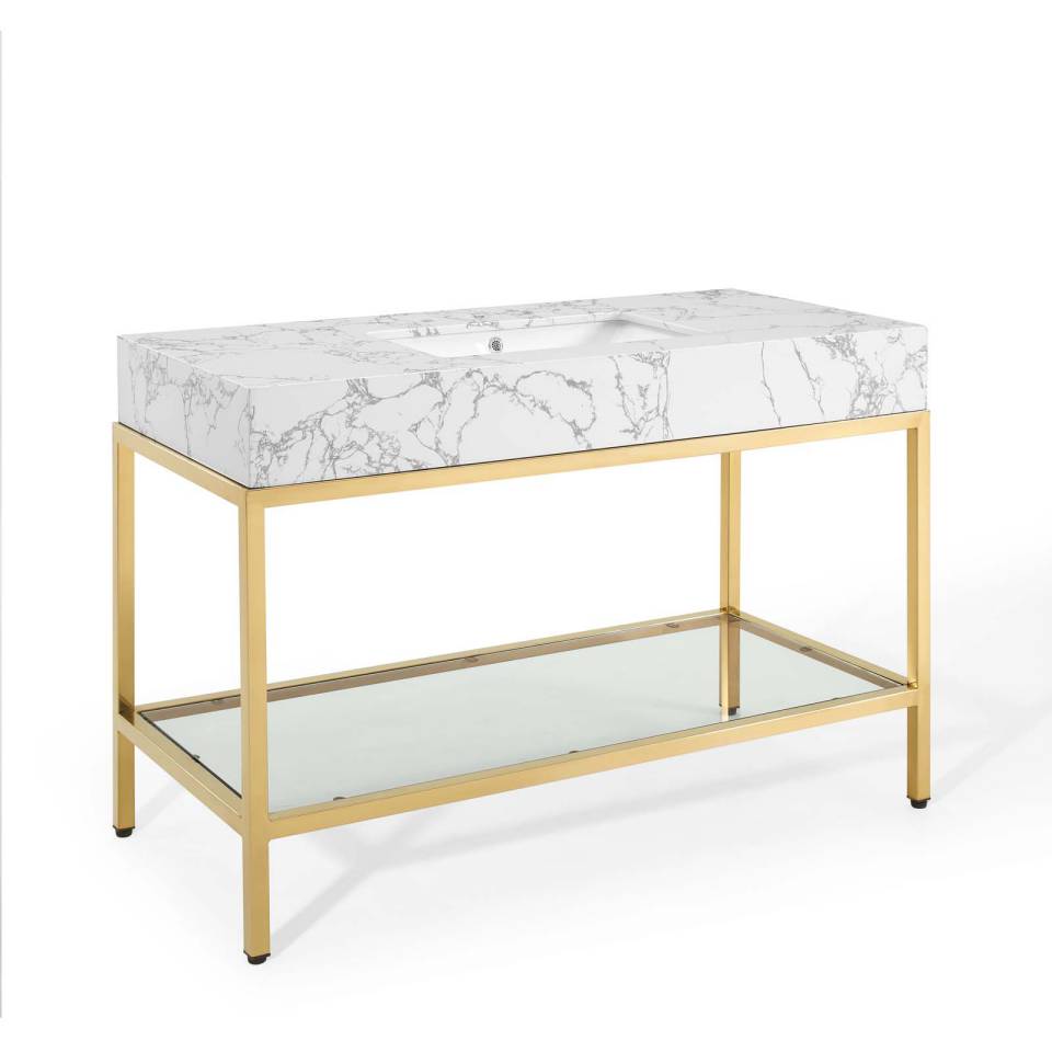 Modway Kingsley 50" Gold Stainless Steel Bathroom Vanity - EEI-3999 | Bathroom Accessories | Modishstore - 2