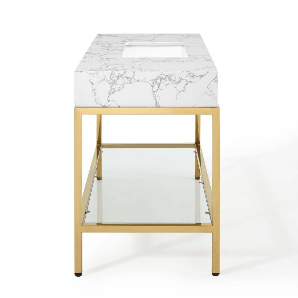 Modway Kingsley 50" Gold Stainless Steel Bathroom Vanity - EEI-3999 | Bathroom Accessories | Modishstore - 3