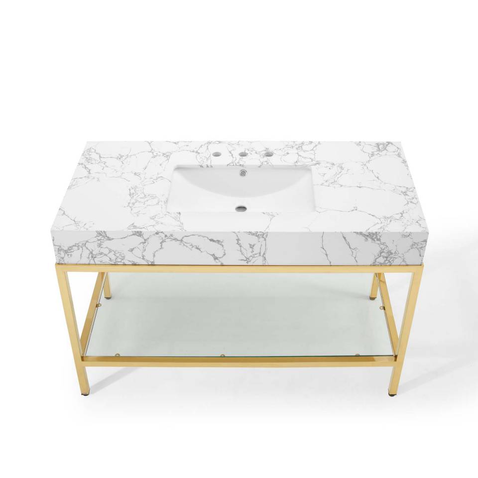 Modway Kingsley 50" Gold Stainless Steel Bathroom Vanity - EEI-3999 | Bathroom Accessories | Modishstore - 4