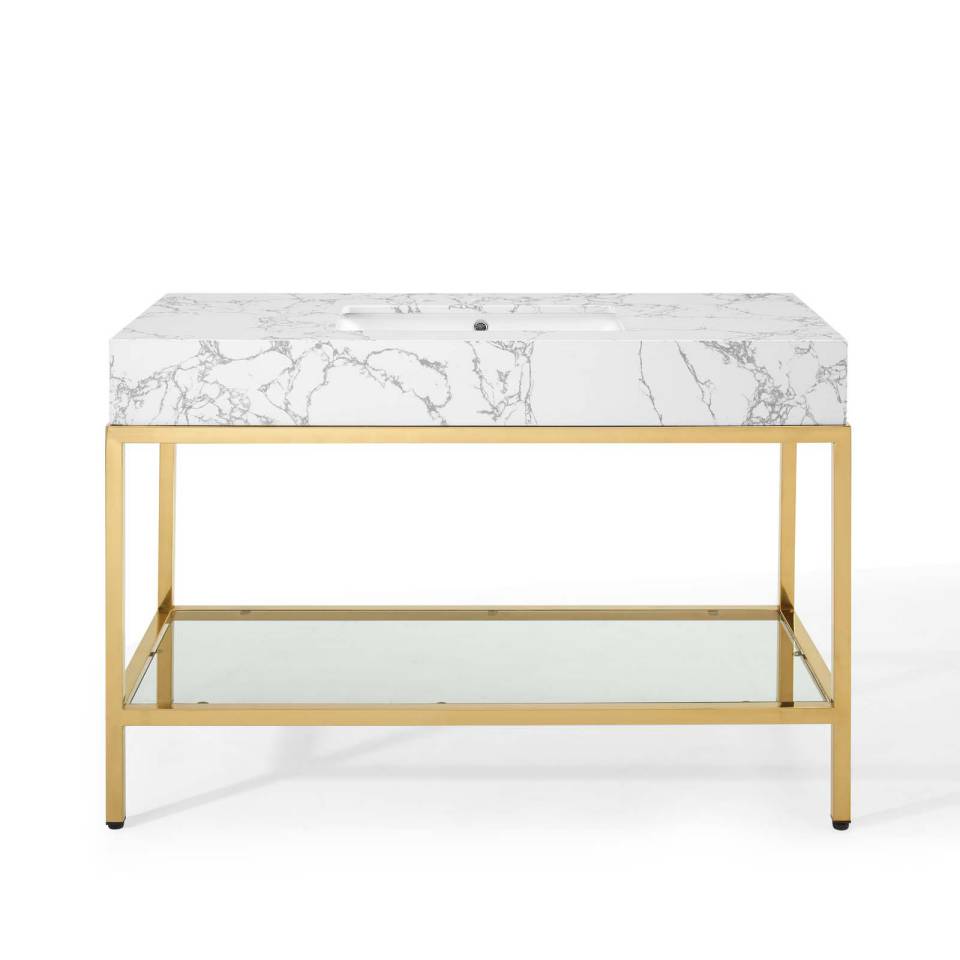 Modway Kingsley 50" Gold Stainless Steel Bathroom Vanity - EEI-3999 | Bathroom Accessories | Modishstore - 5