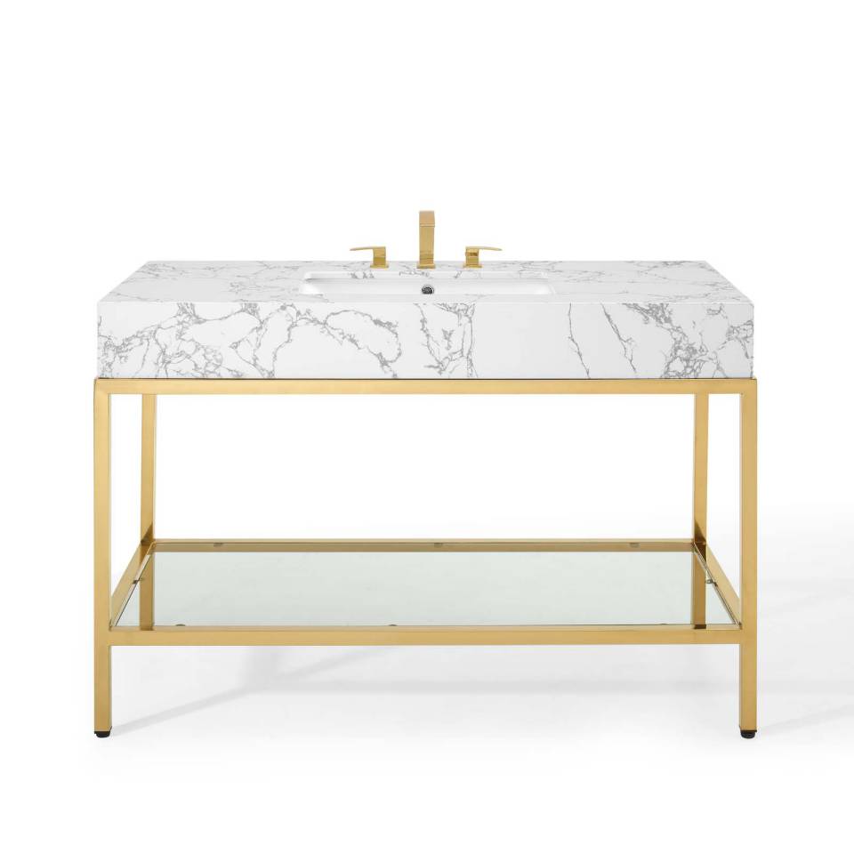 Modway Kingsley 50" Gold Stainless Steel Bathroom Vanity - EEI-3999 | Bathroom Accessories | Modishstore - 6