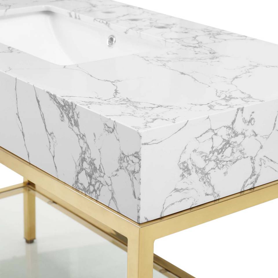 Modway Kingsley 50" Gold Stainless Steel Bathroom Vanity - EEI-3999 | Bathroom Accessories | Modishstore - 7