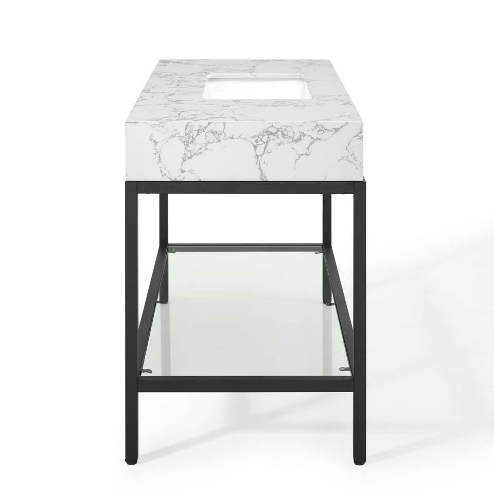 Modway Kingsley 50" Black Stainless Steel Bathroom Vanity - EEI-4000 | Bathroom Accessories | Modishstore - 3