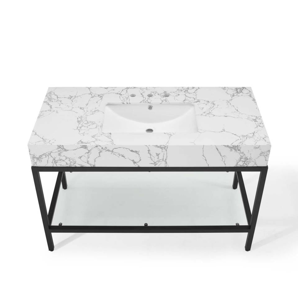 Modway Kingsley 50" Black Stainless Steel Bathroom Vanity - EEI-4000 | Bathroom Accessories | Modishstore - 4