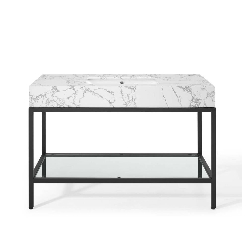 Modway Kingsley 50" Black Stainless Steel Bathroom Vanity - EEI-4000 | Bathroom Accessories | Modishstore - 5
