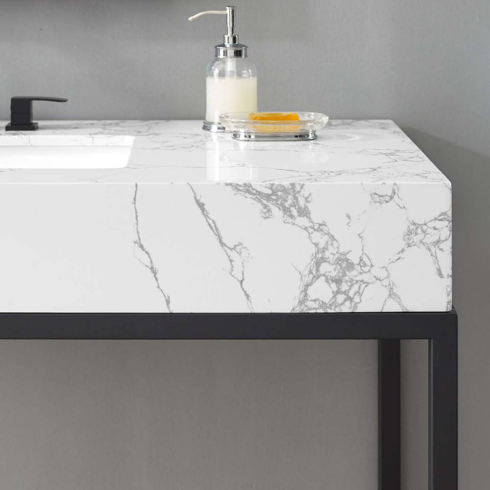 Modway Kingsley 50" Black Stainless Steel Bathroom Vanity - EEI-4000 | Bathroom Accessories | Modishstore - 9