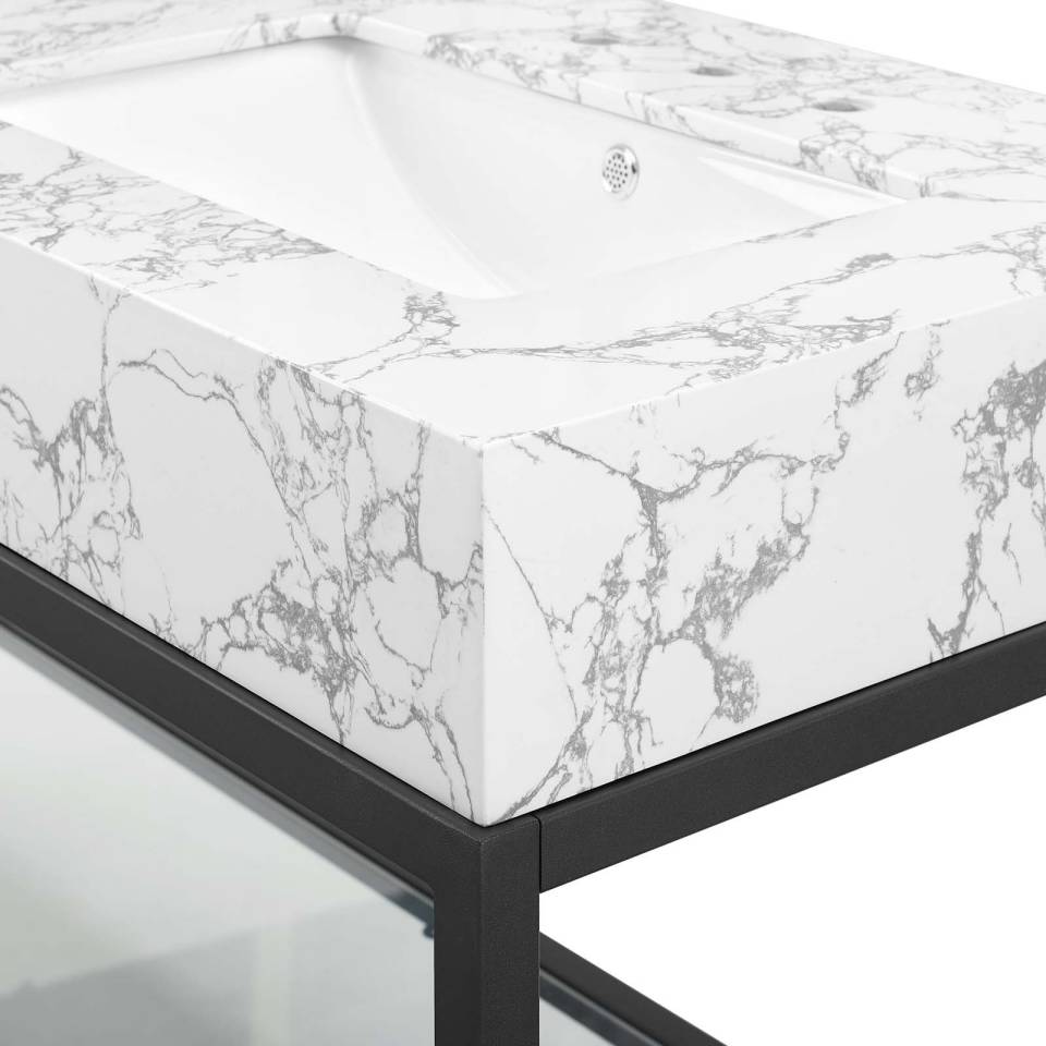 Modway Kingsley 60" Black Stainless Steel Double Bathroom Vanity - EEI-4002 | Bathroom Accessories | Modishstore - 7