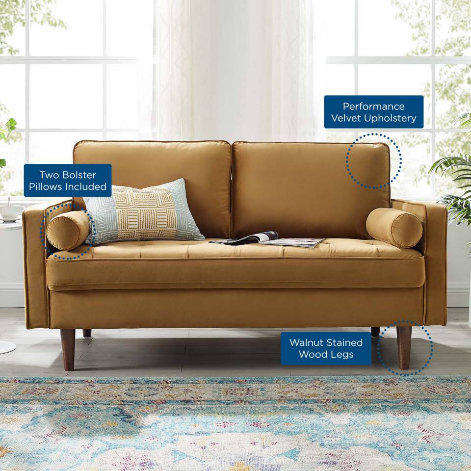 Modway Valour Performance Velvet Loveseat - EEI-4004 | Loveseats | Modishstore - 10