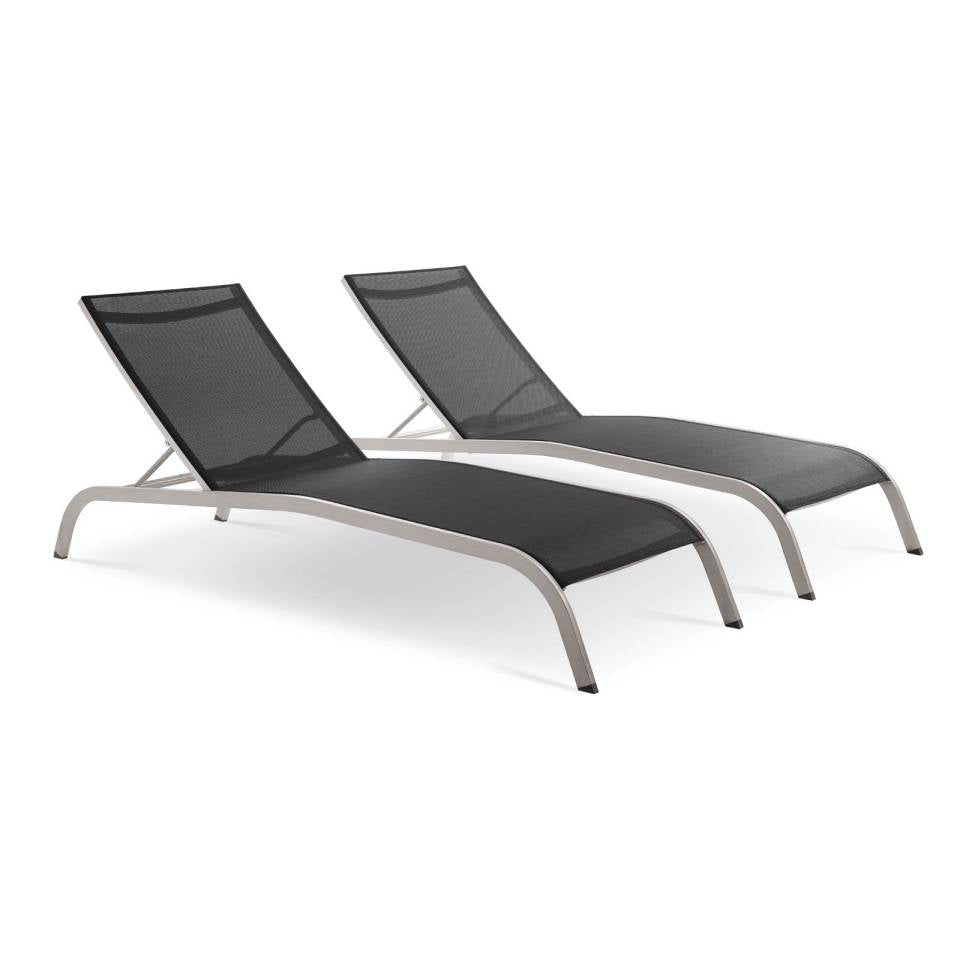Modway Savannah Outdoor Patio Mesh Chaise Lounge Set of 2 - EEI-4005 | Outdoor Recliners & Lounge Chairs | Modishstore - 2