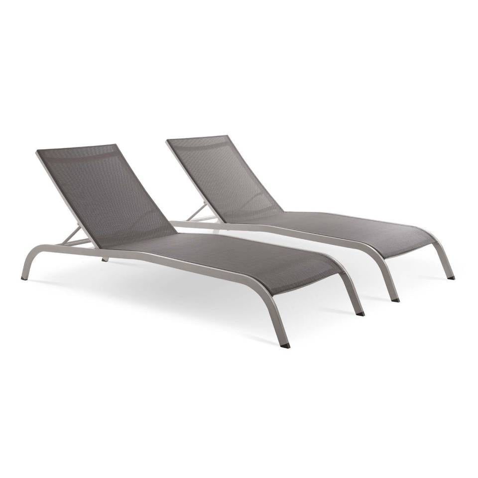 Modway Savannah Outdoor Patio Mesh Chaise Lounge Set of 2 | Outdoor Recliners & Lounge Chairs | Modishstore-6