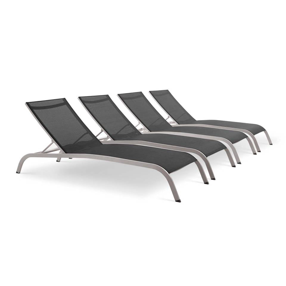 Modway Savannah Outdoor Patio Mesh Chaise Lounge Set of 4 - EEI-4007 | Outdoor Recliners & Lounge Chairs | Modishstore - 2