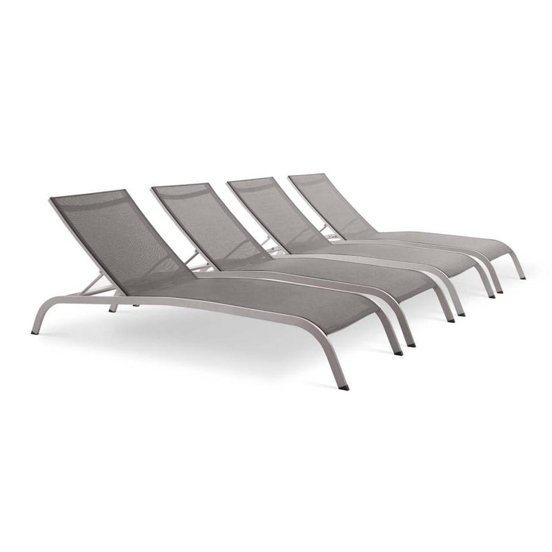 Modway Savannah Outdoor Patio Mesh Chaise Lounge Set of 4 - EEI-4007 | Outdoor Recliners & Lounge Chairs | Modishstore - 6
