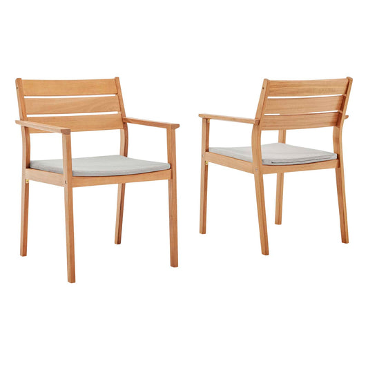 Modway Viewscape Outdoor Patio Ash Wood Dining Armchair Set of 2 | Chairs & Recliners | Modishstore