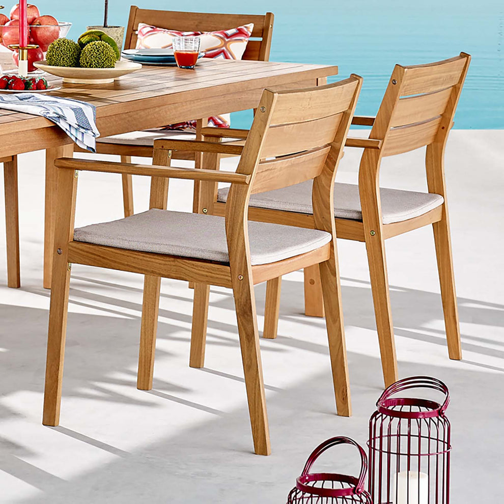 Modway Viewscape Outdoor Patio Ash Wood Dining Armchair Set of 2 - EEI-4008 | Outdoor Chairs | Modishstore - 7