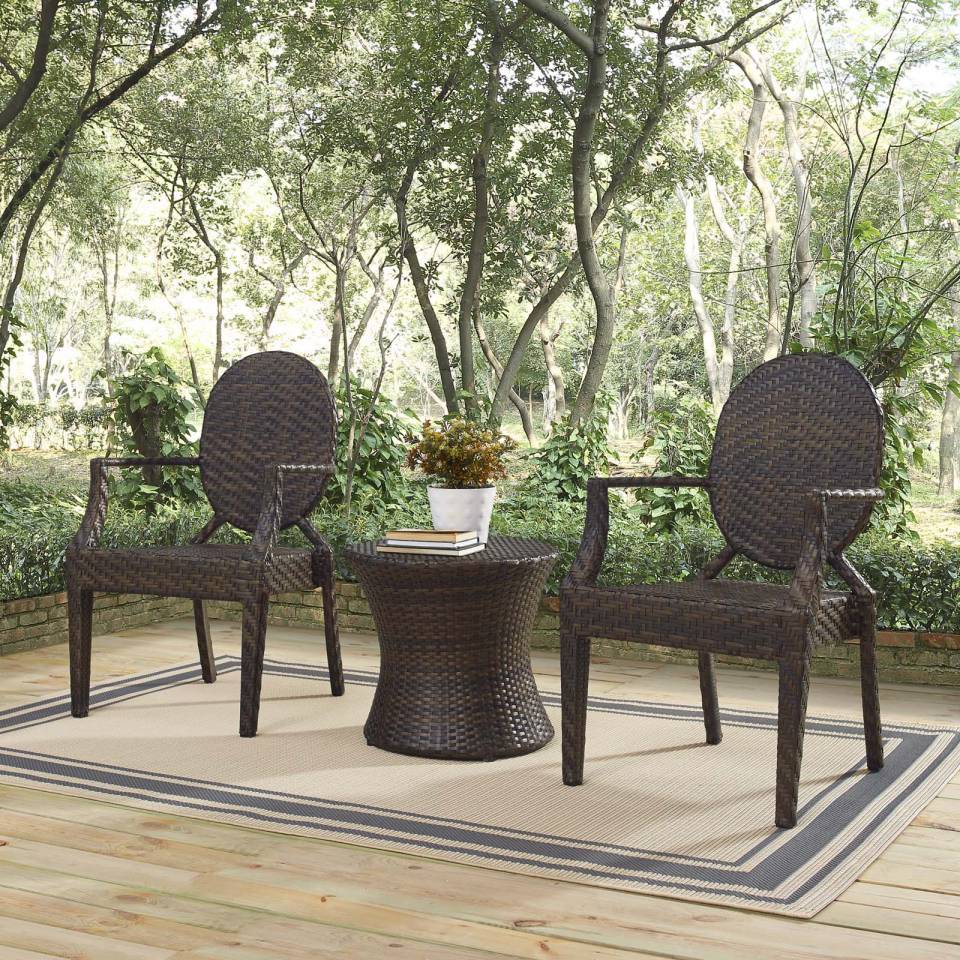 Modway Casper 3 Piece Outdoor Patio Set - EEI-4014 | Outdoor Dining Sets | Modishstore - 1