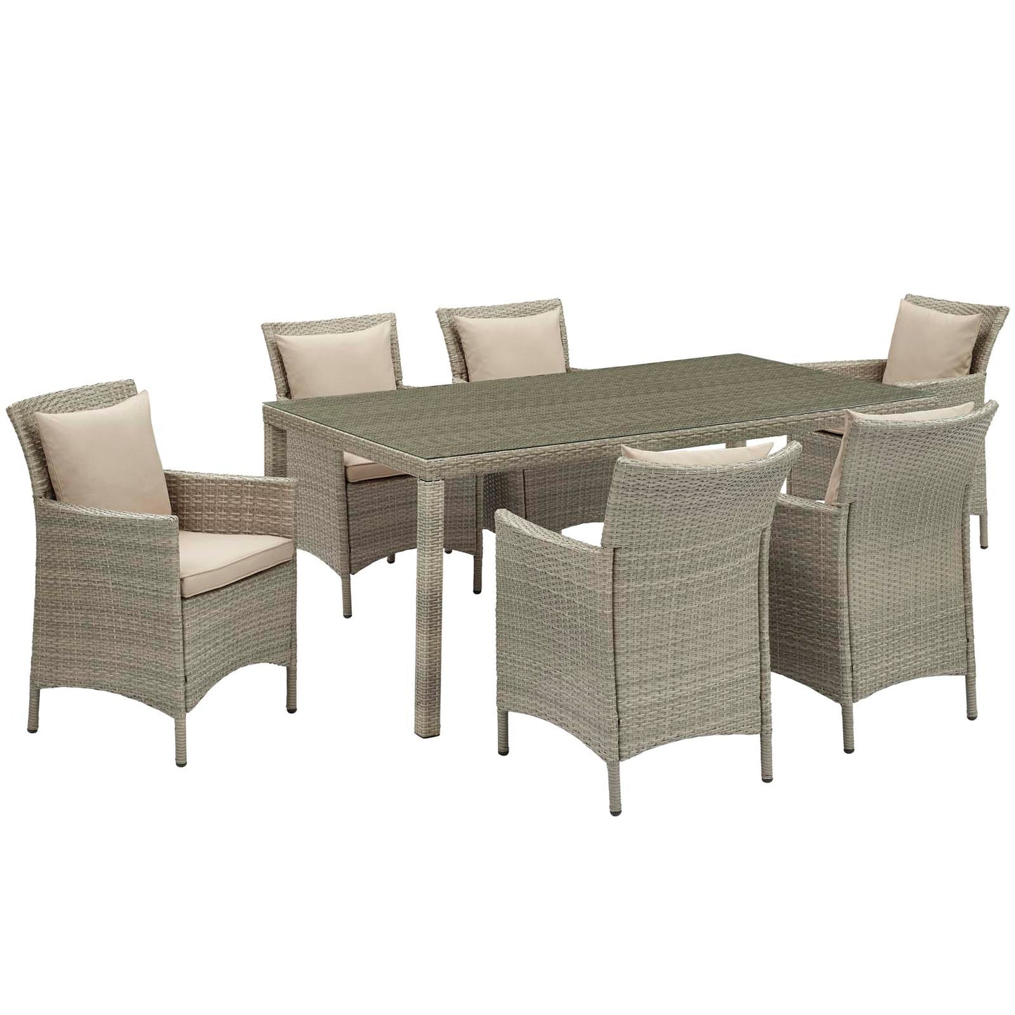 Modway Conduit 7 Piece Outdoor Patio Wicker Rattan Dining Set - EEI-4015 | Outdoor Dining Sets | Modishstore - 2