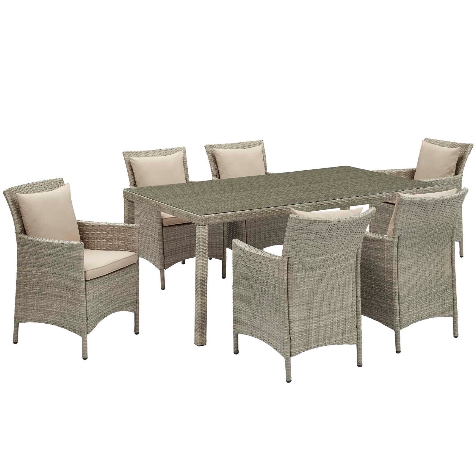 Modway Conduit 7 Piece Outdoor Patio Wicker Rattan Dining Set - EEI-4015 | Outdoor Dining Sets | Modishstore - 3