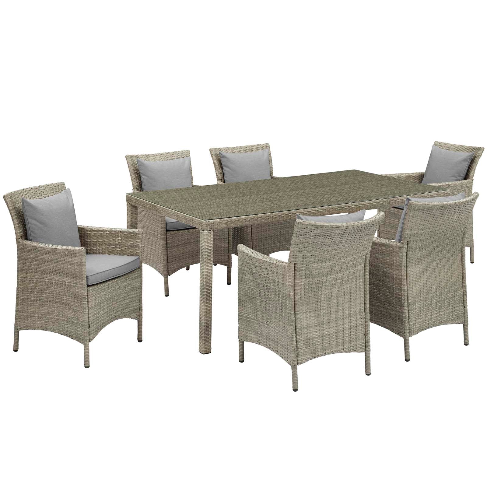 Modway Conduit 7 Piece Outdoor Patio Wicker Rattan Dining Set - EEI-4015 | Outdoor Dining Sets | Modishstore - 11