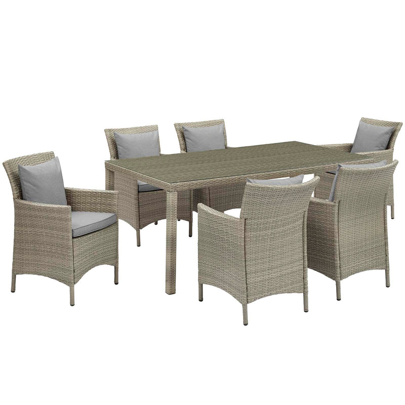 Modway Conduit 7 Piece Outdoor Patio Wicker Rattan Dining Set - EEI-4015 | Outdoor Dining Sets | Modishstore - 11
