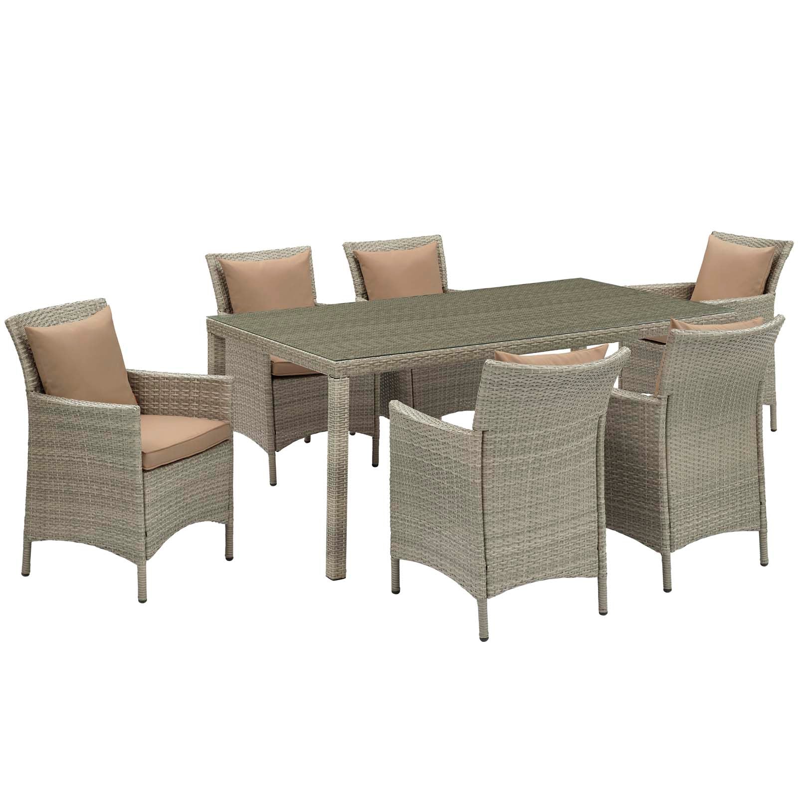 Modway Conduit 7 Piece Outdoor Patio Wicker Rattan Dining Set - EEI-4015 | Outdoor Dining Sets | Modishstore - 12