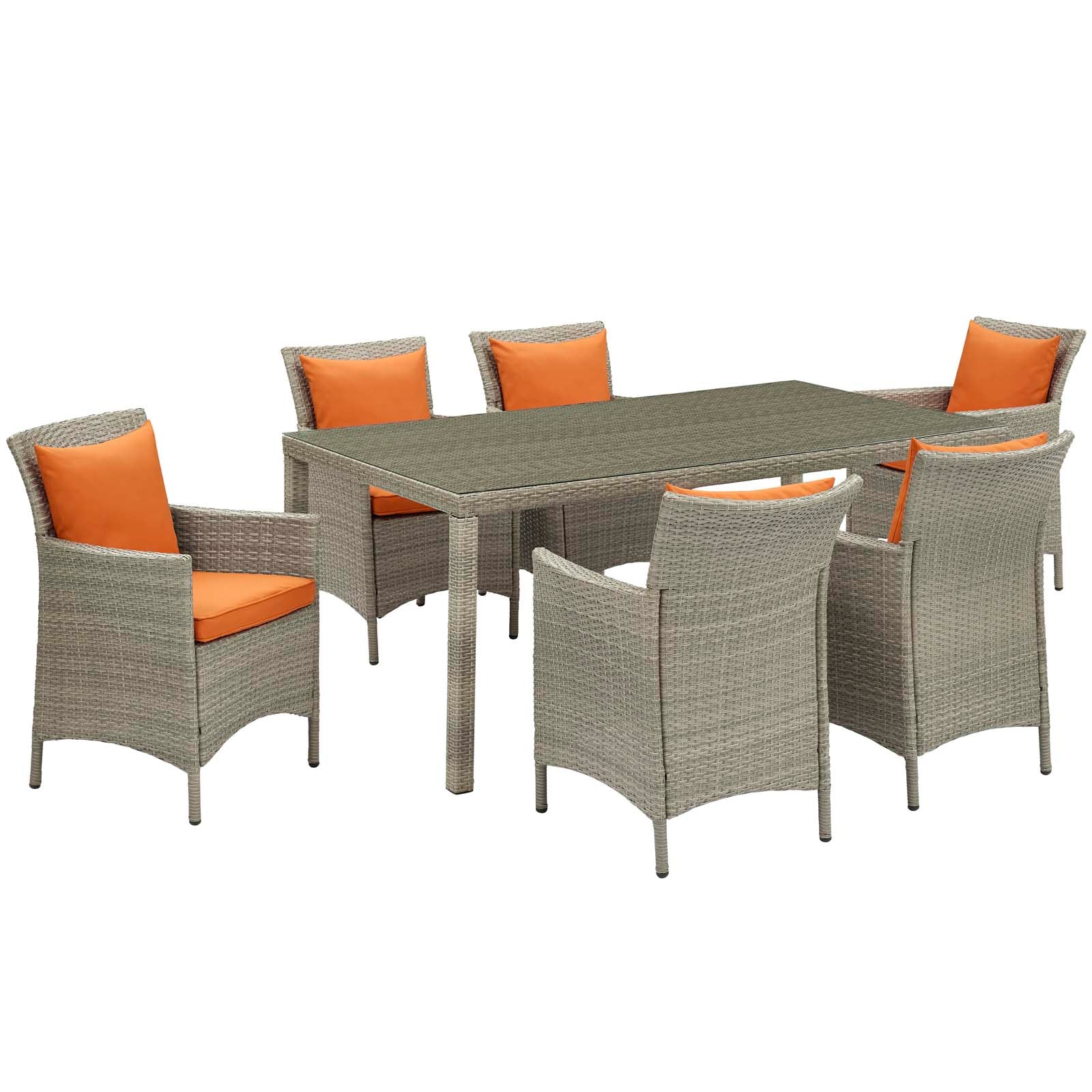 Modway Conduit 7 Piece Outdoor Patio Wicker Rattan Dining Set - EEI-4015 | Outdoor Dining Sets | Modishstore - 5
