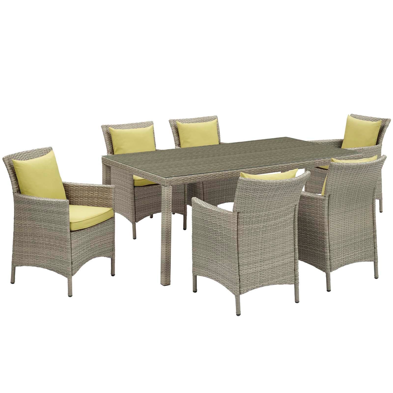 Modway Conduit 7 Piece Outdoor Patio Wicker Rattan Dining Set - EEI-4015 | Outdoor Dining Sets | Modishstore - 6