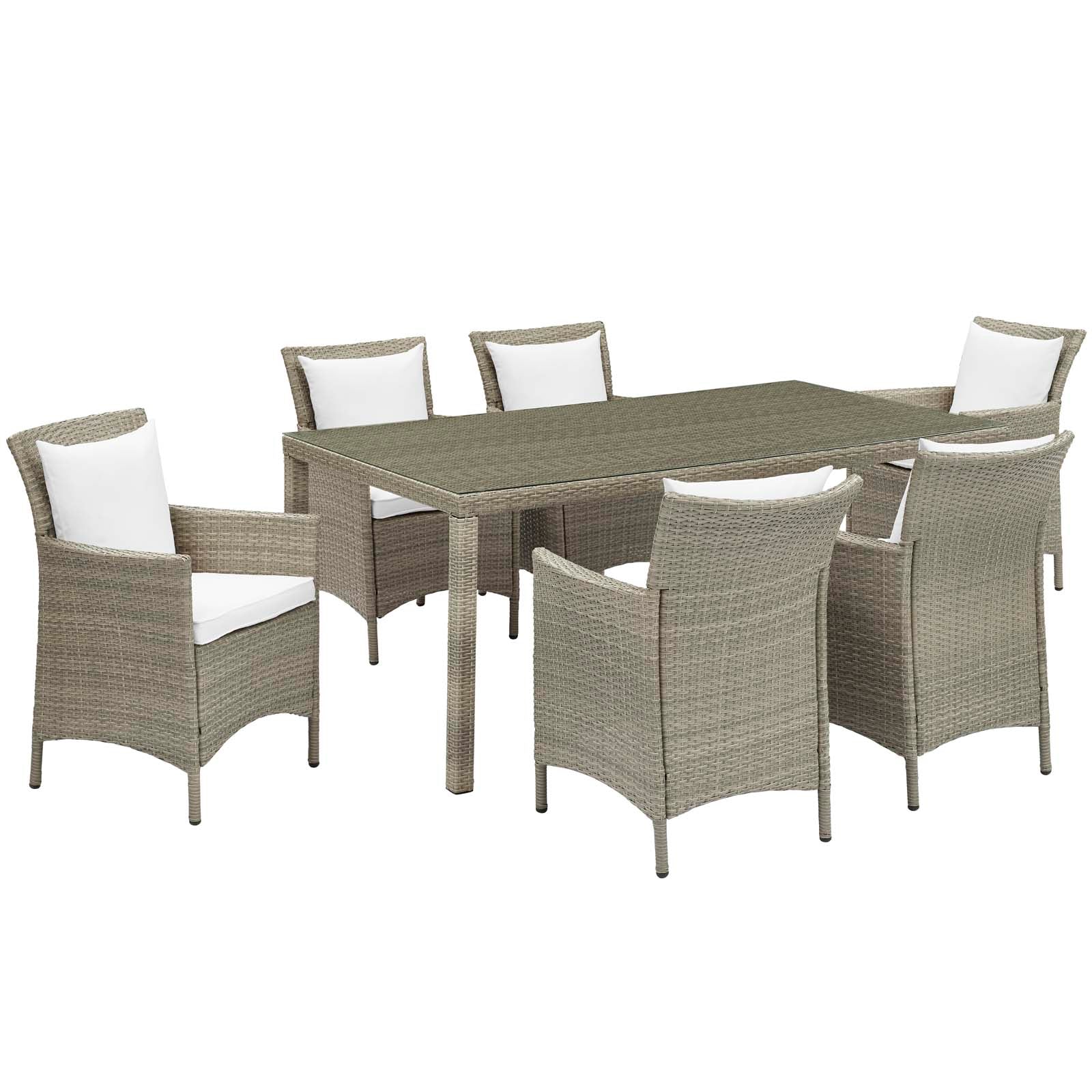 Modway Conduit 7 Piece Outdoor Patio Wicker Rattan Dining Set - EEI-4015 | Outdoor Dining Sets | Modishstore - 9