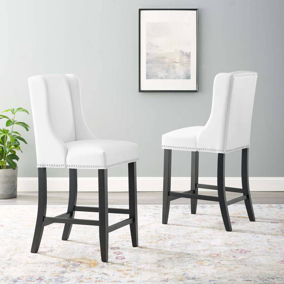 Modway Baron Counter Stool Faux Leather Set of 2 | Counter Stools | Modishstore