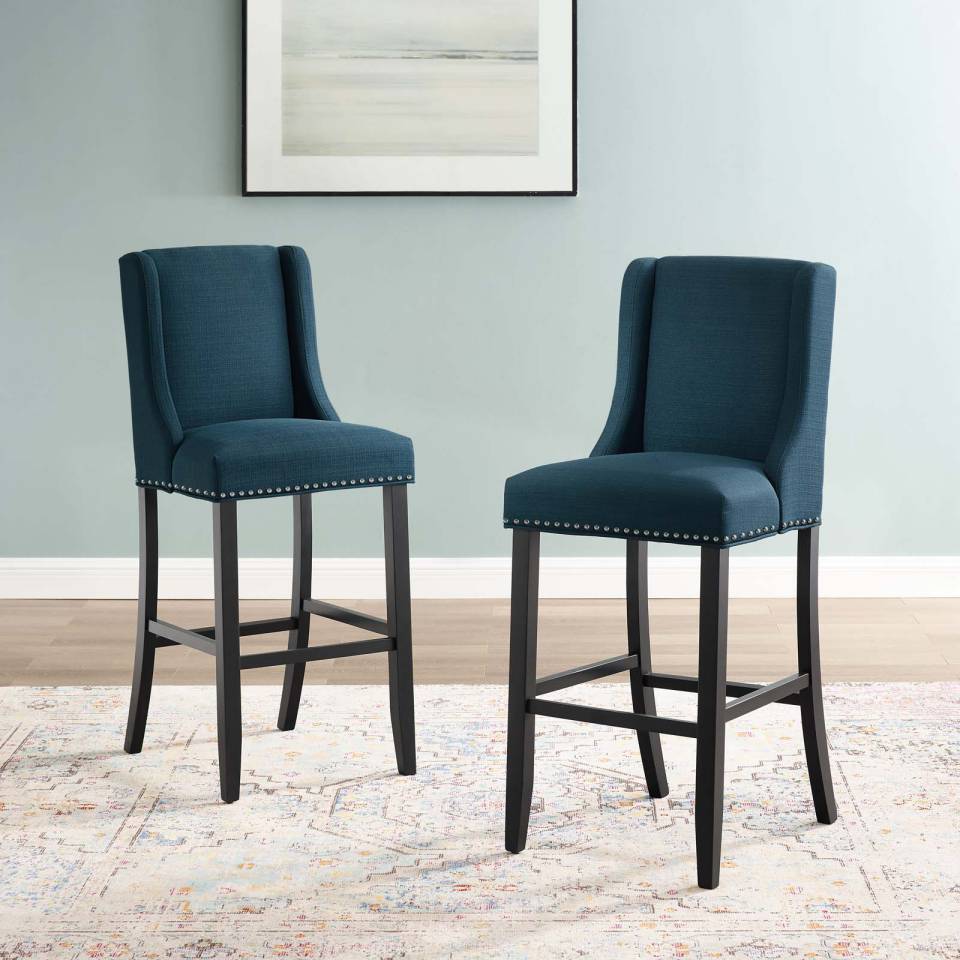 Modway Baron Bar Stool Upholstered Fabric Set of 2 - EEI-4018 | Bar Stools | Modishstore - 1