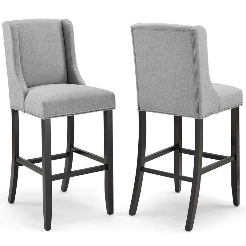 Modway Baron Bar Stool Upholstered Fabric Set of 2 - EEI-4018 | Bar Stools | Modishstore - 8